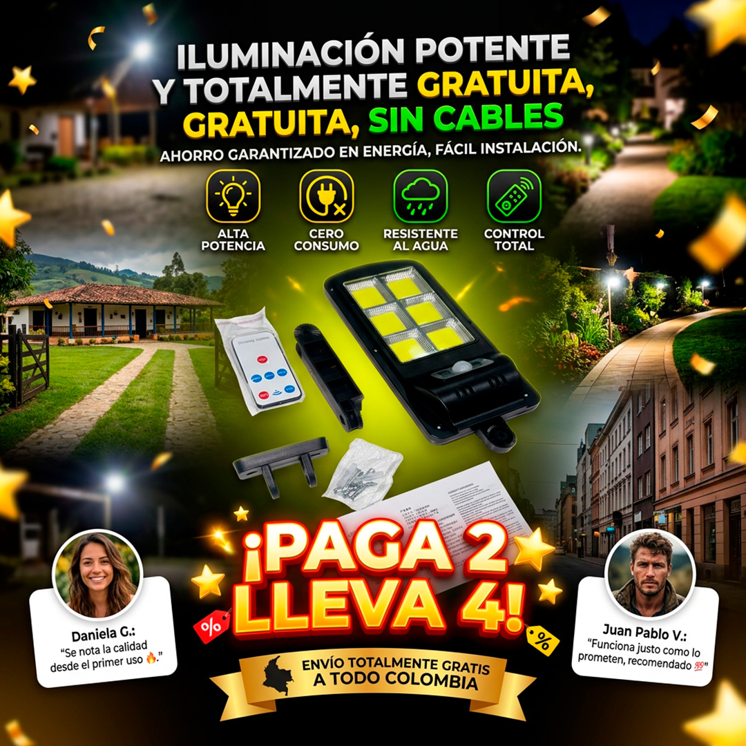 COMBO X 4 LAMPARA SOLAR IP67